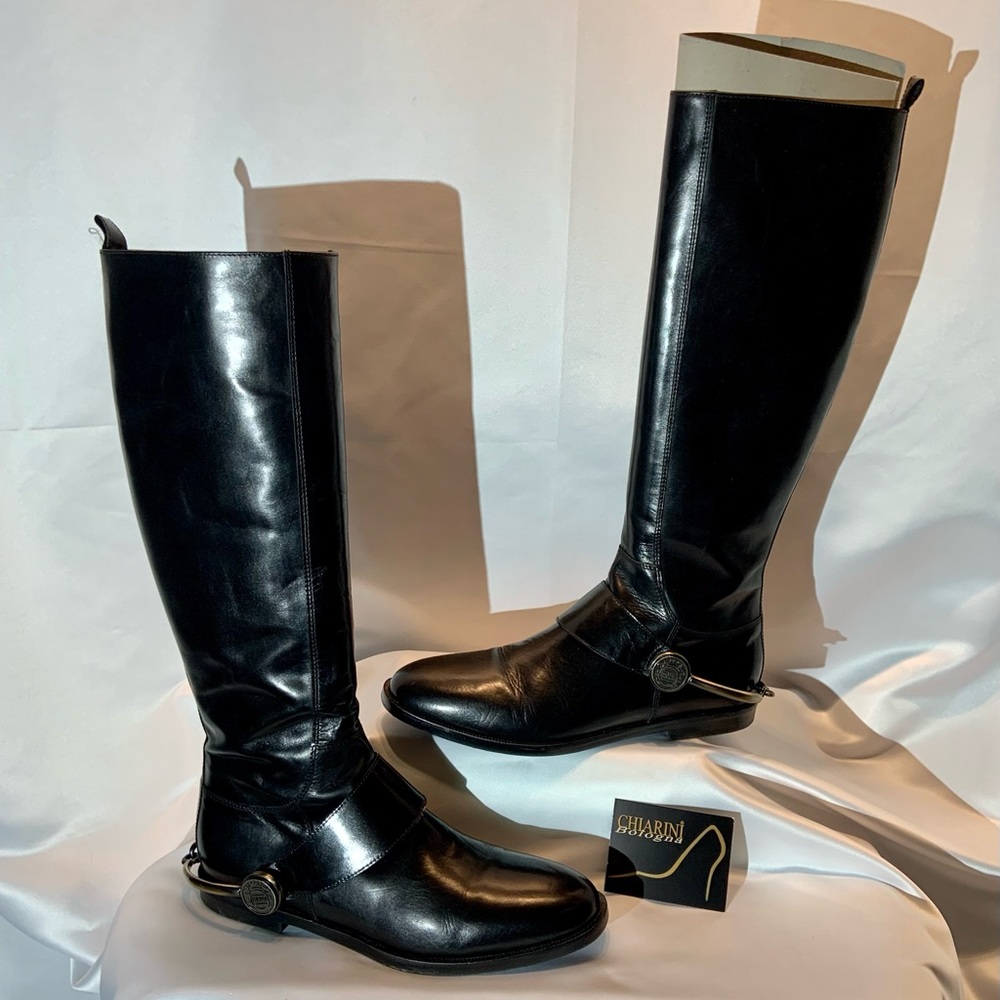 Chiarini Bologna “Nero” black leather riding boots - Picture 2 of 10